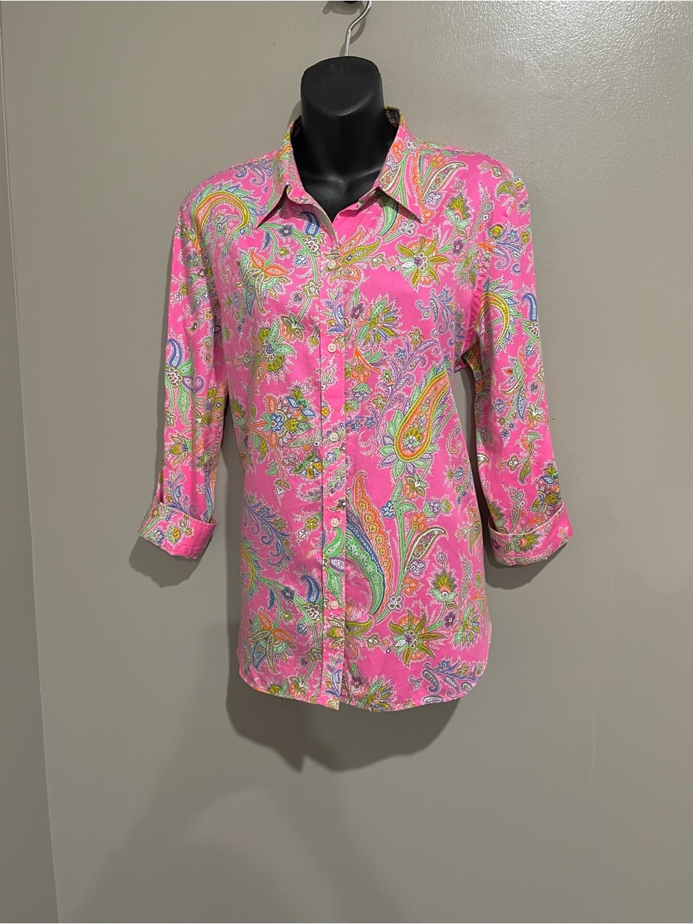 Lauren Ralph Lauren Pink Paisley Button-Down Shirt